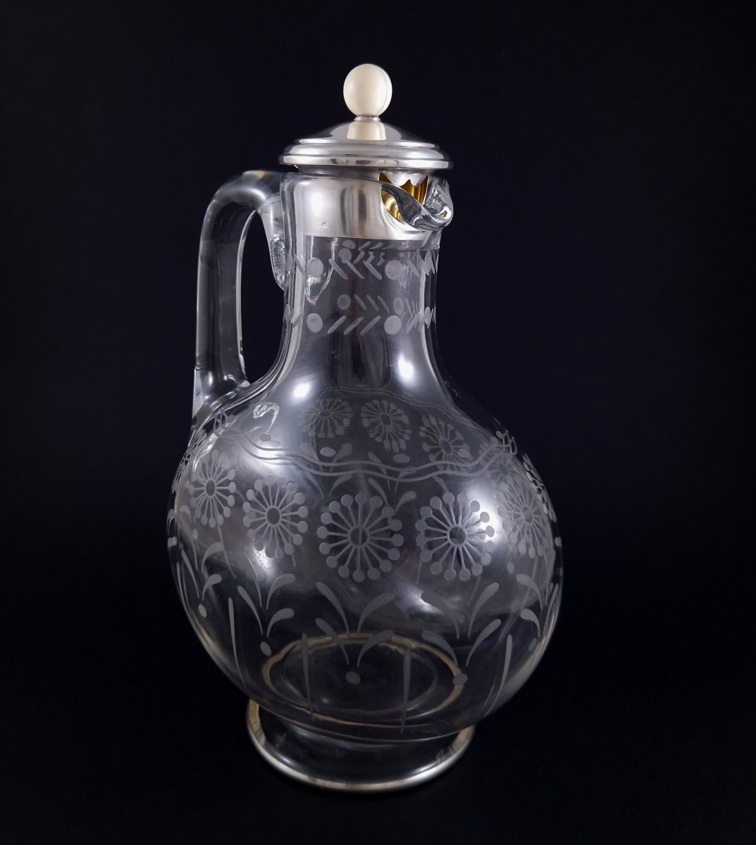 Baccarat -  Verseuse en cristal et argent massif-photo-3