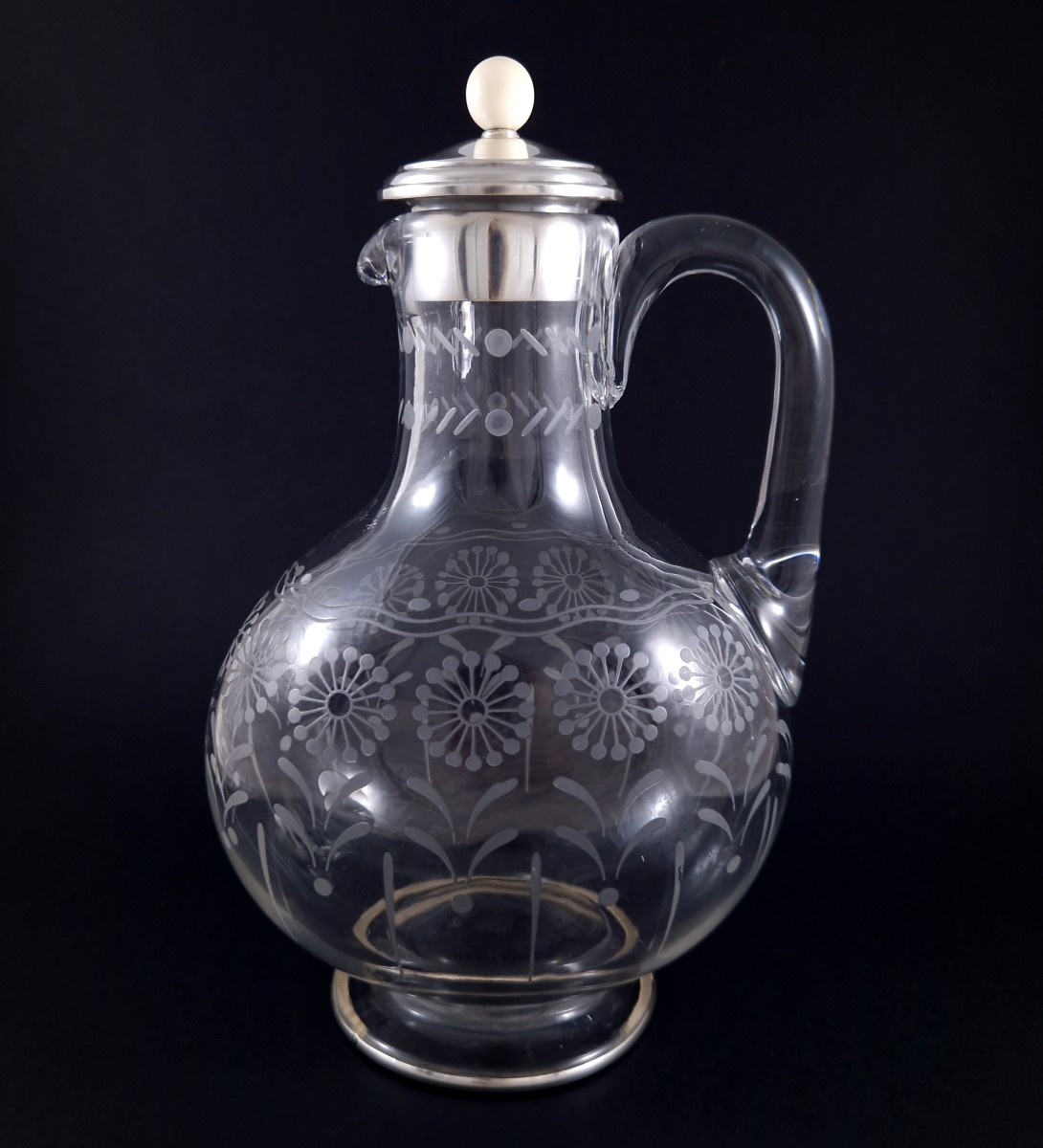 Baccarat -  Verseuse en cristal et argent massif