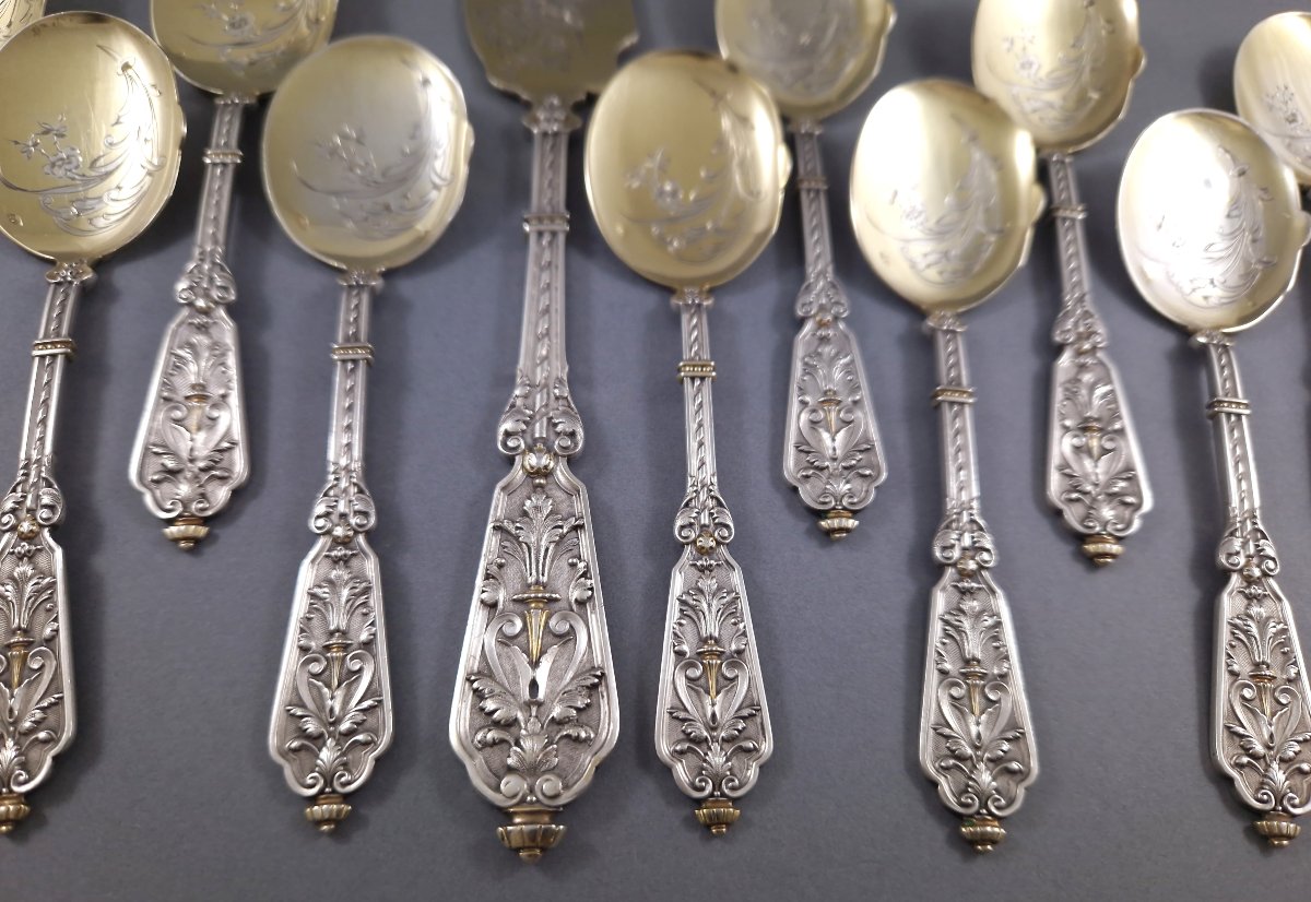 Puiforcat - Service à glace en argent massif et vermeil-photo-3