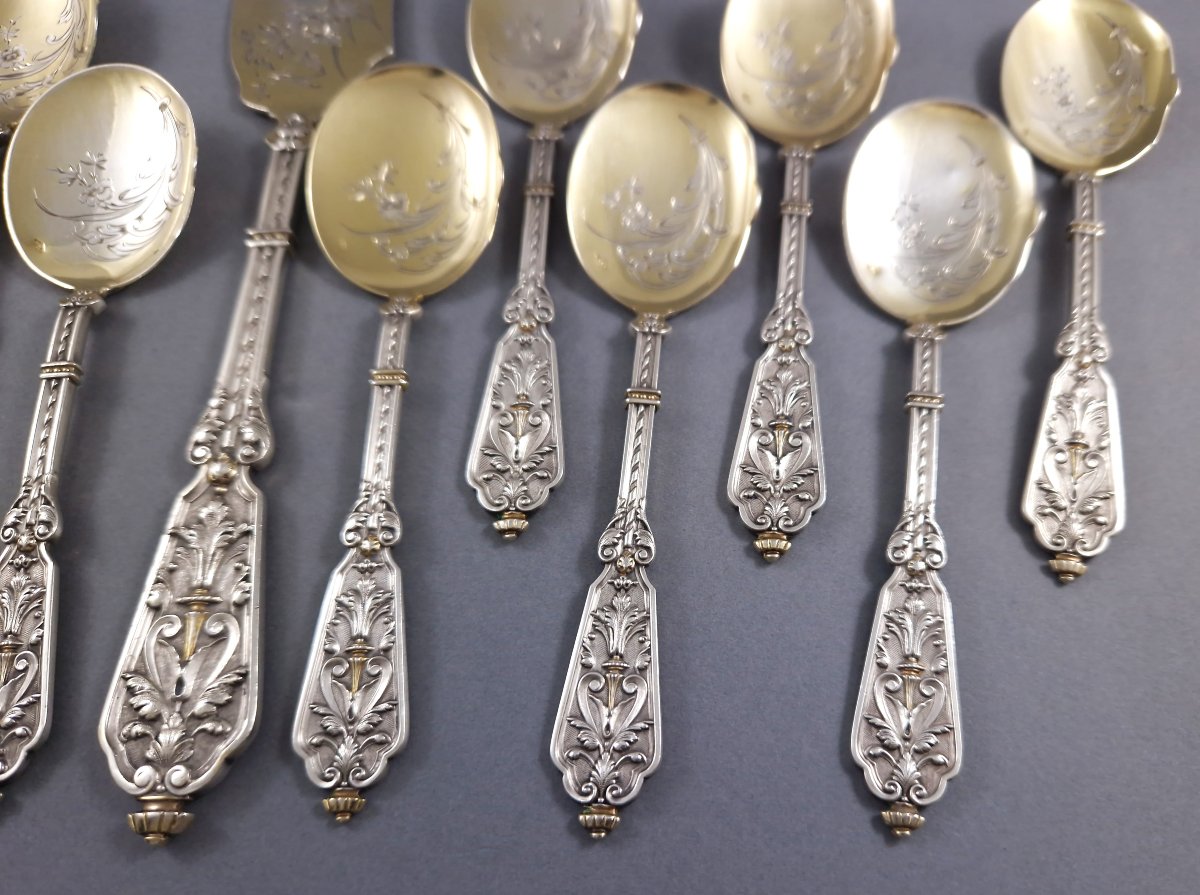 Puiforcat - Service à glace en argent massif et vermeil-photo-4