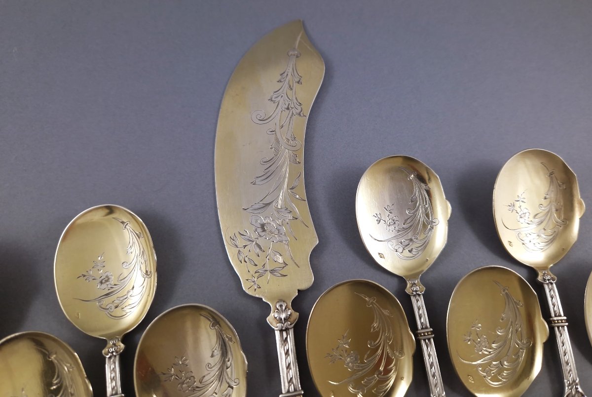 Puiforcat - Service à glace en argent massif et vermeil-photo-1