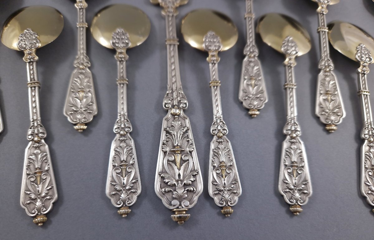 Puiforcat - Service à glace en argent massif et vermeil-photo-3