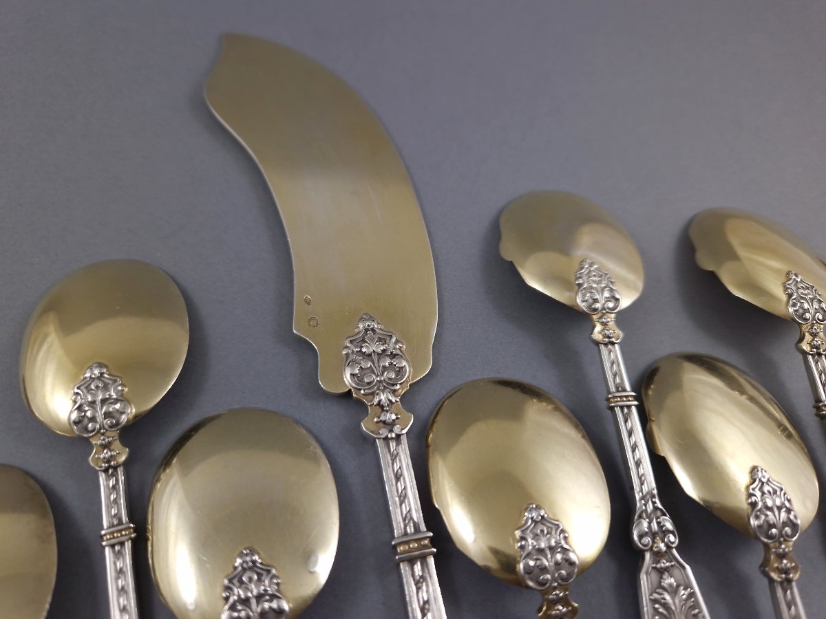 Puiforcat - Service à glace en argent massif et vermeil-photo-4