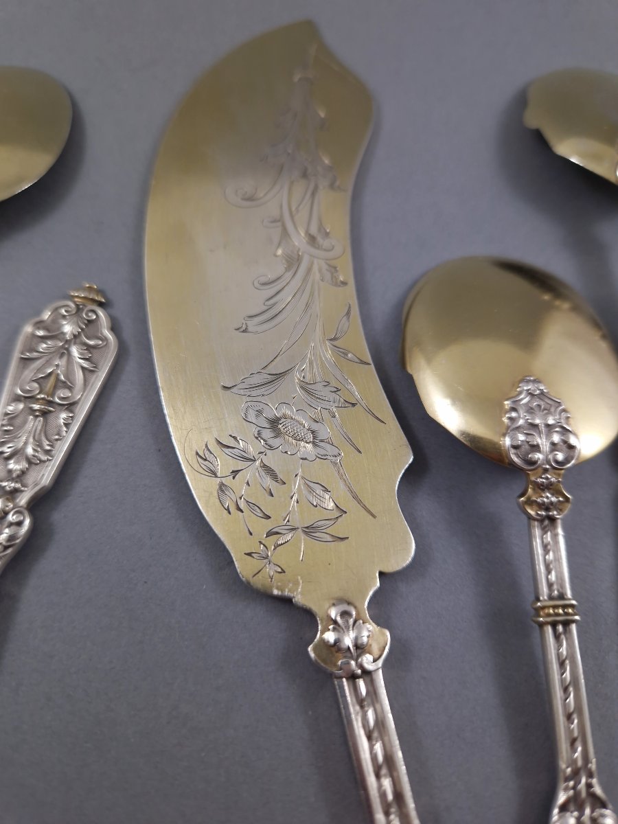 Puiforcat - Service à glace en argent massif et vermeil-photo-5