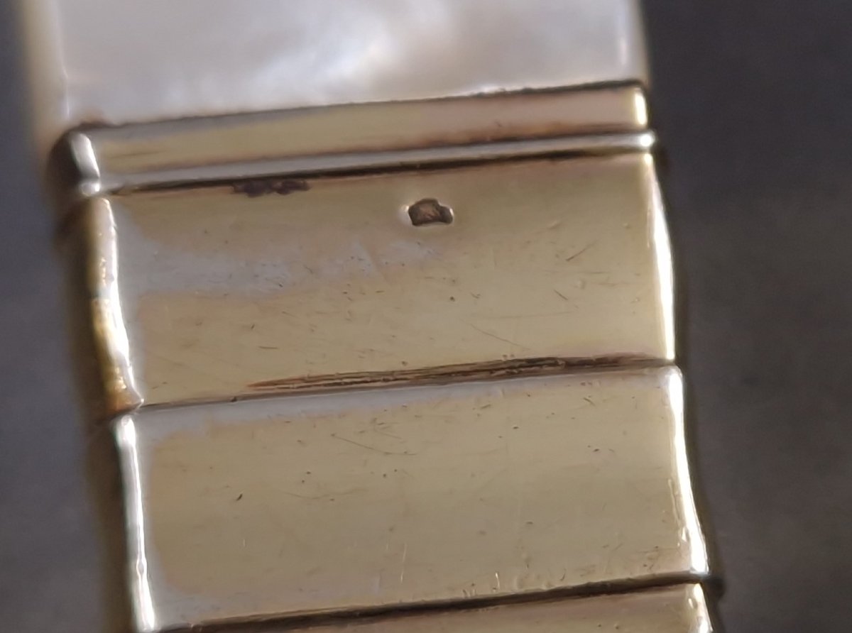 12 et 12 couteaux en nacre, vermeil et or rose -photo-2