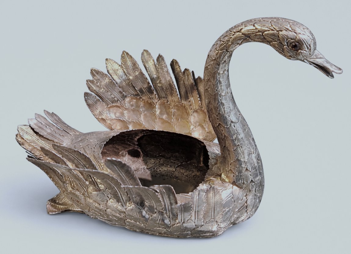 Luiz Ferreira - Pair Of Sterling Silver Swans-photo-1