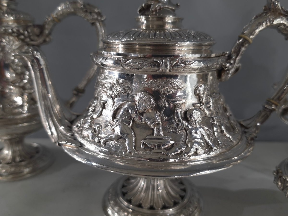 Christofle - Silver-plated Tea And Coffee Service 19th Century-photo-2