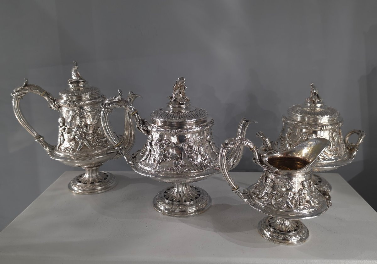 Christofle - Silver-plated Tea And Coffee Service 19th Century-photo-3