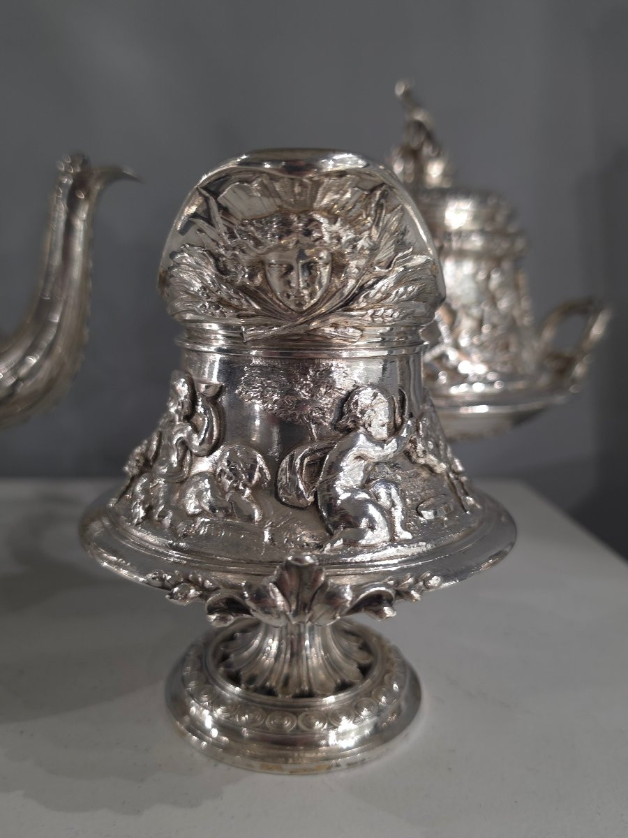 Christofle - Silver-plated Tea And Coffee Service 19th Century-photo-6
