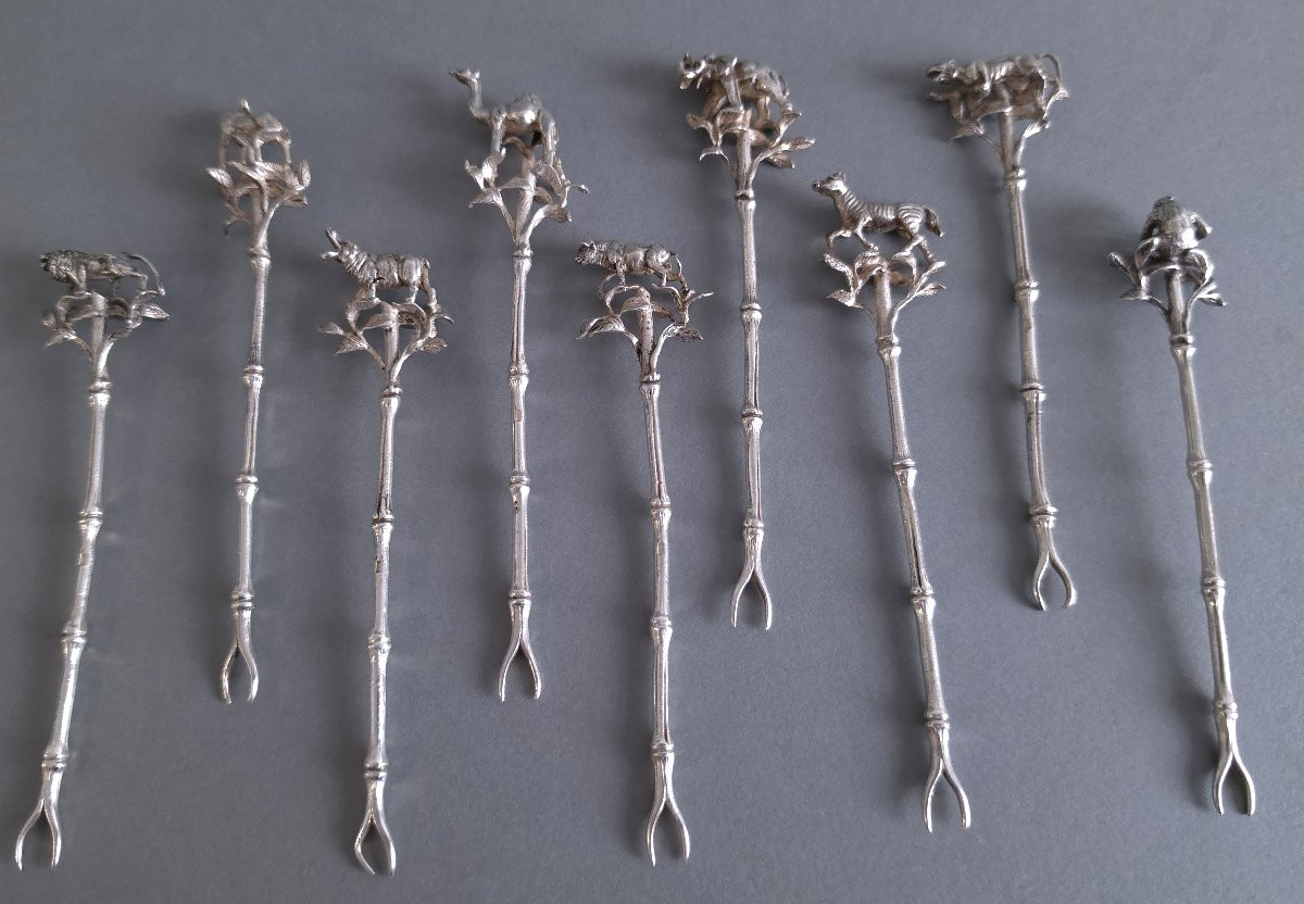 9 Sterling Silver Picks Savannah Animals-photo-2