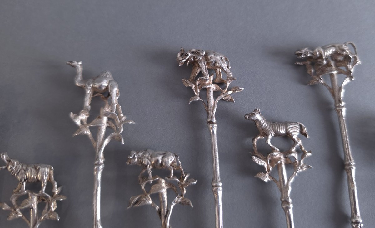 9 Sterling Silver Picks Savannah Animals-photo-3