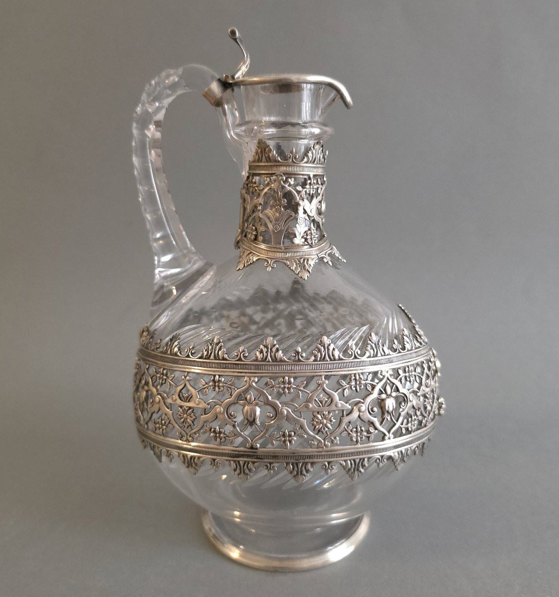 Crystal And Sterling Silver Ewer-photo-1