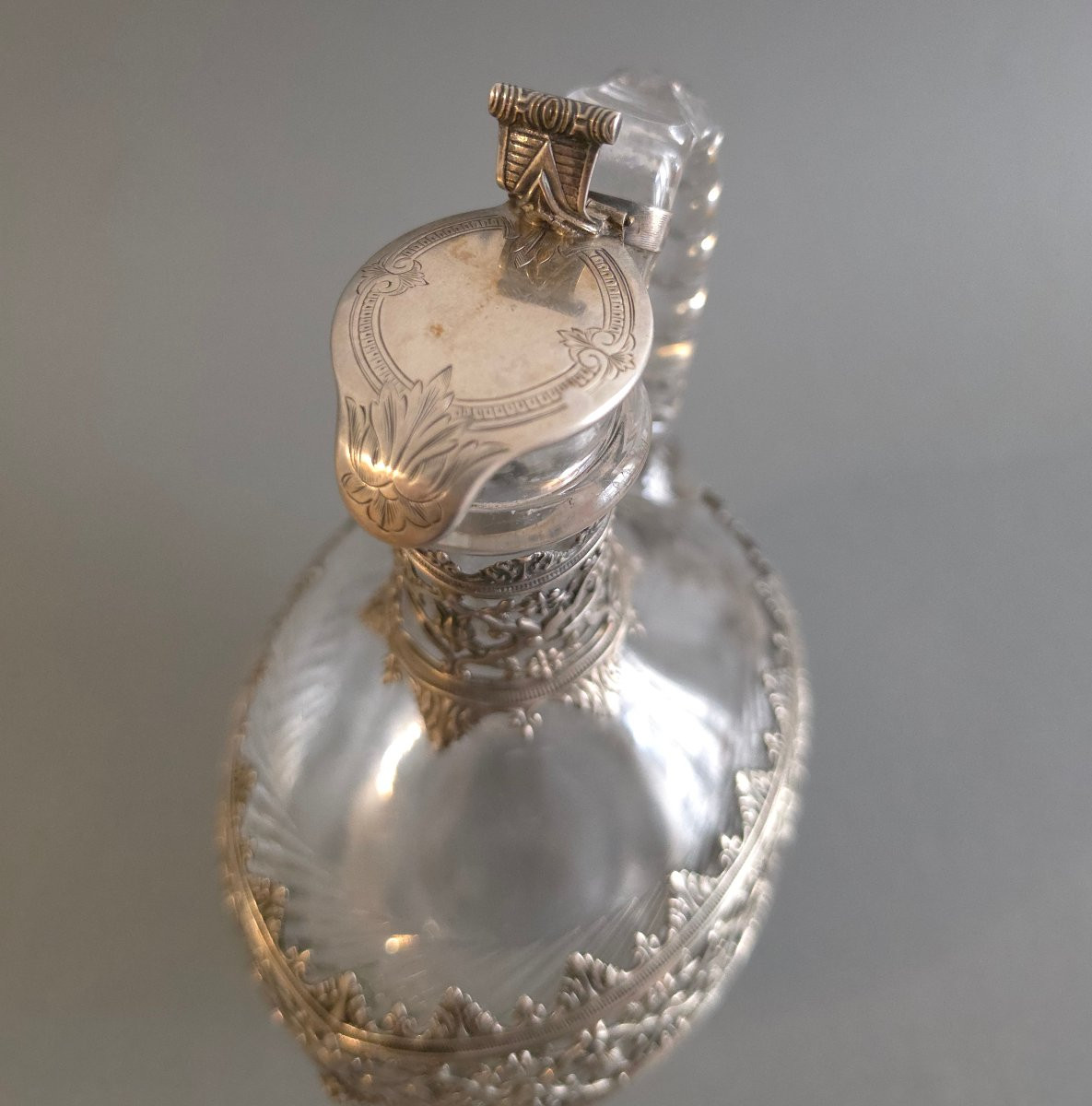 Crystal And Sterling Silver Ewer-photo-5