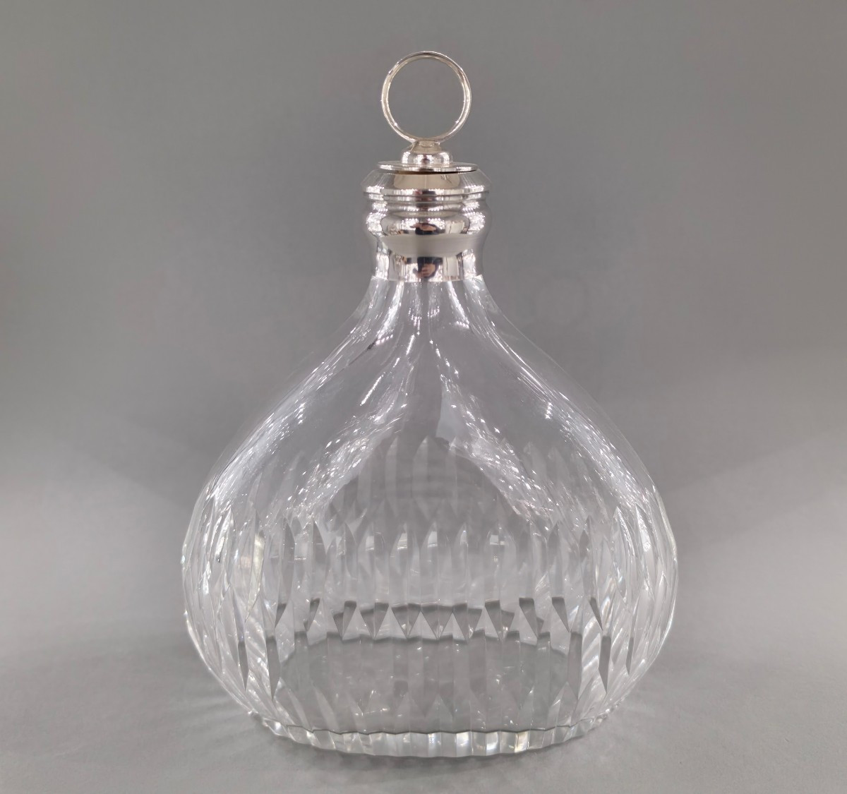 Carafe en verre et argent massif