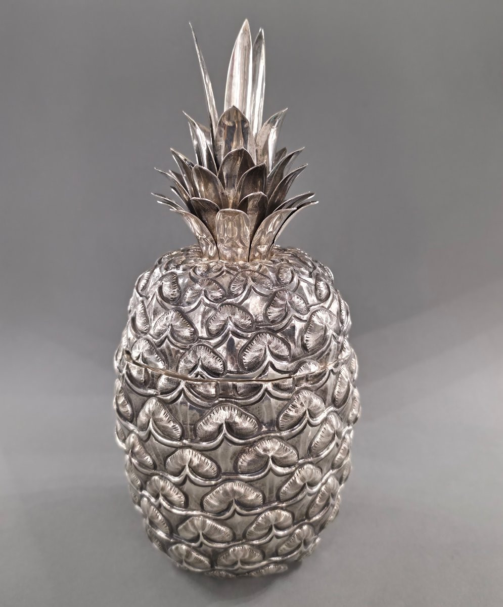Sterling Silver And Vermeil Pineapple Box-photo-2