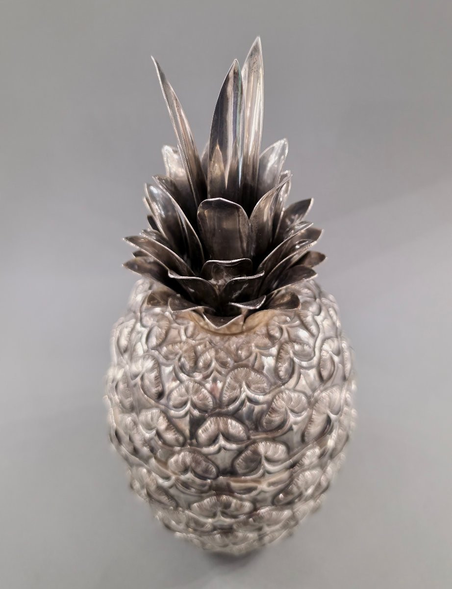 Sterling Silver And Vermeil Pineapple Box-photo-3