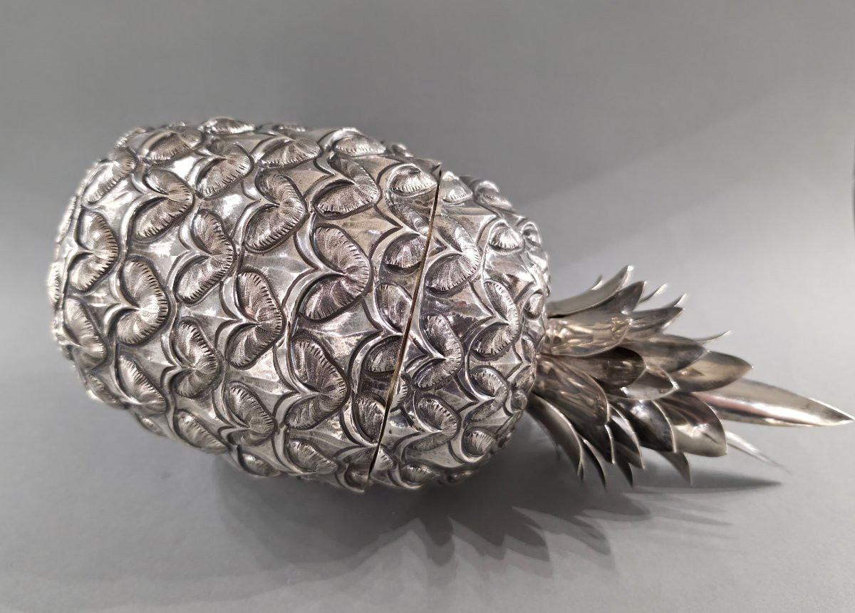 Sterling Silver And Vermeil Pineapple Box-photo-7