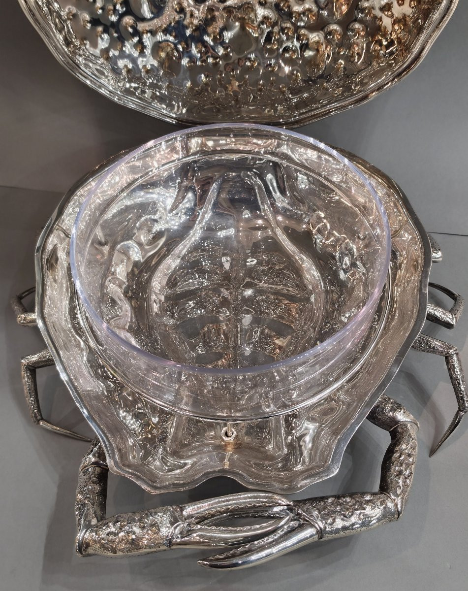 Coupe à hors d'œuvre en métal argenté -photo-4