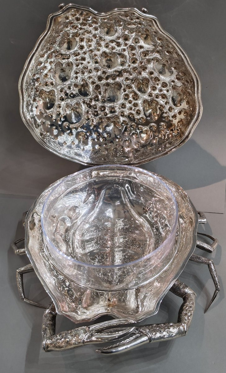 Coupe à hors d'œuvre en métal argenté -photo-1