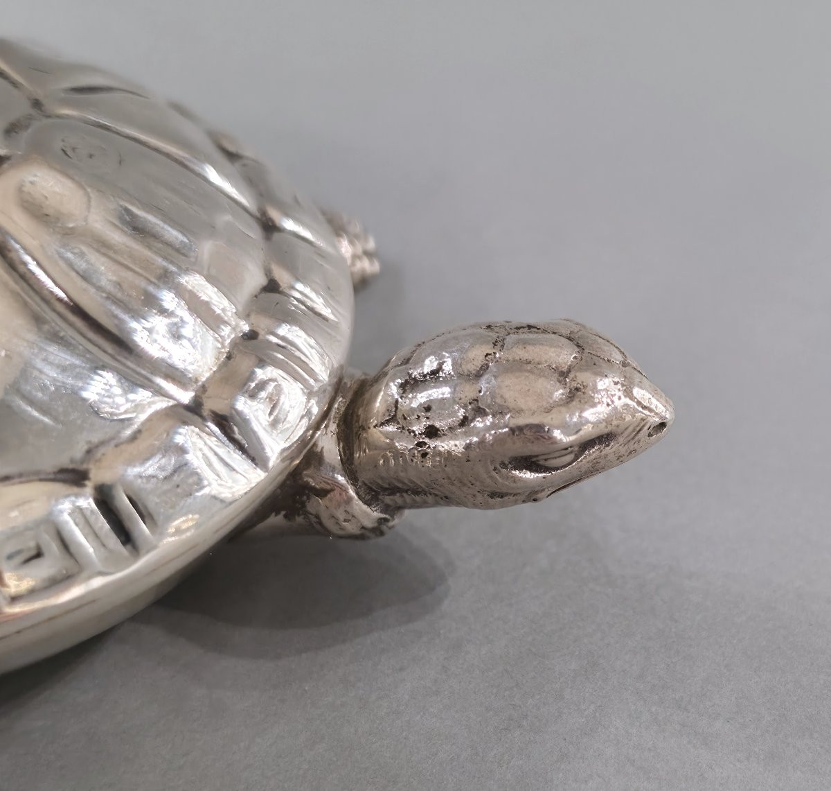 Boite tortue en argent massif-photo-4