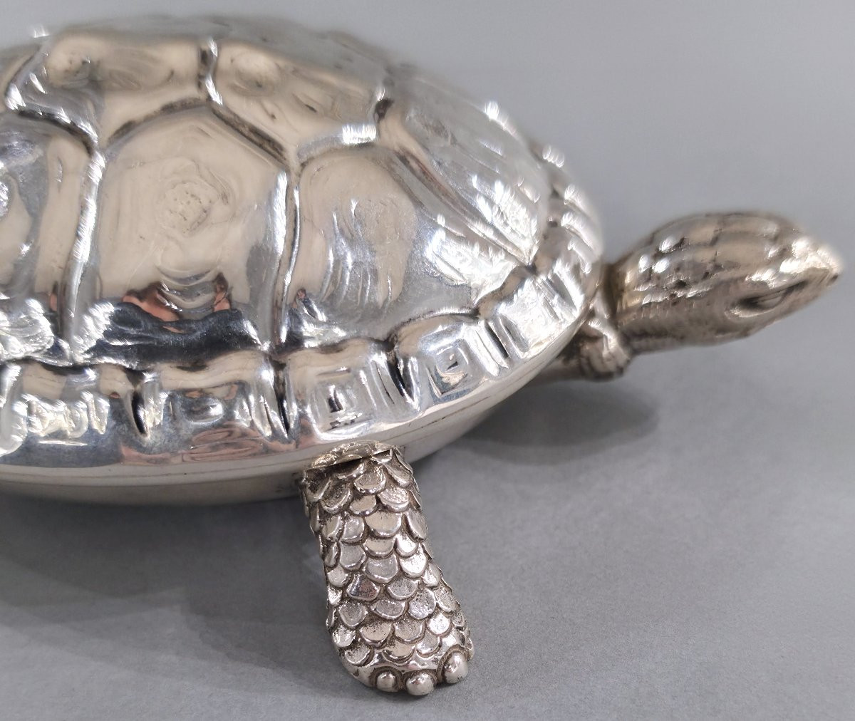 Boite tortue en argent massif-photo-1