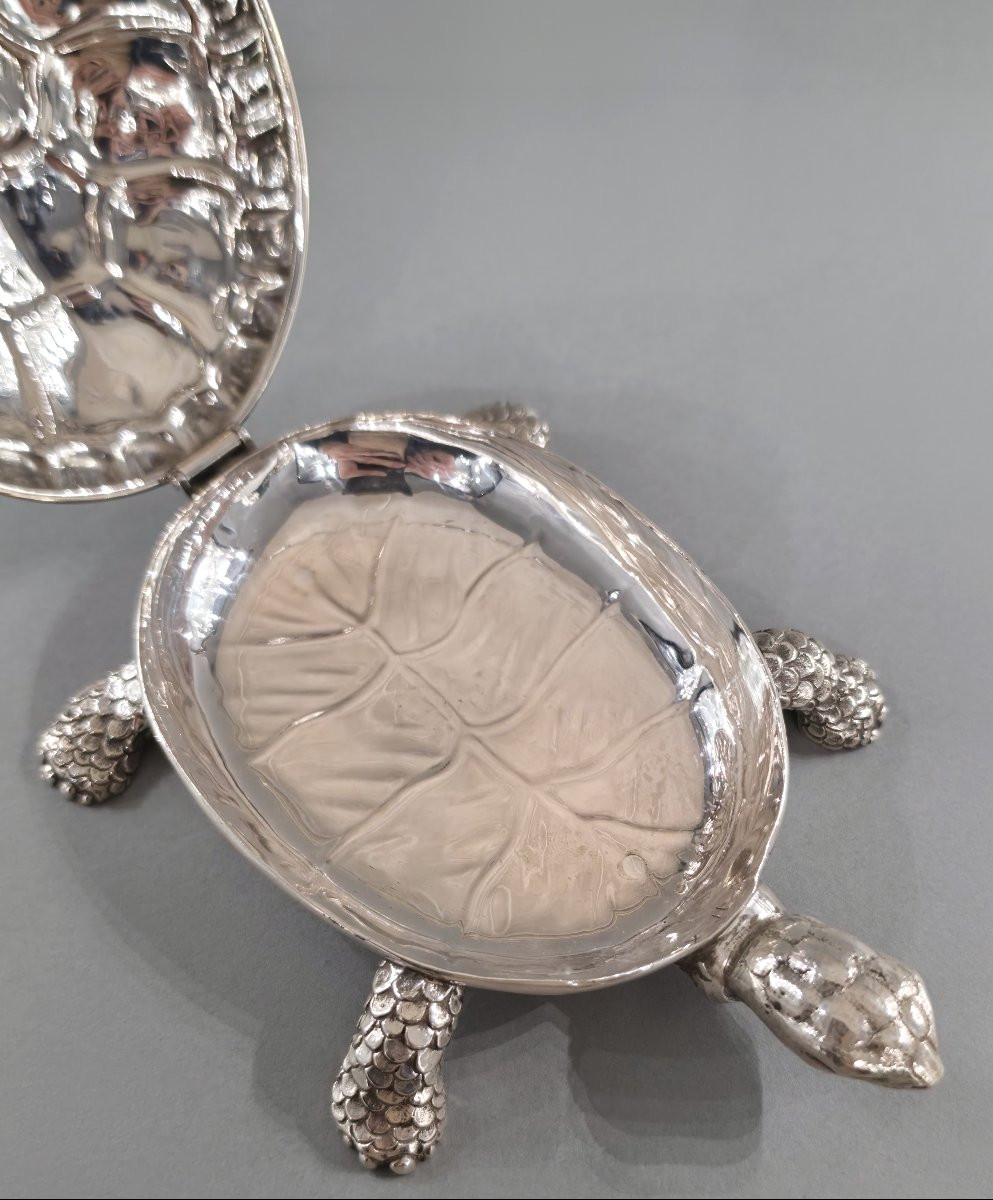 Boite tortue en argent massif-photo-5