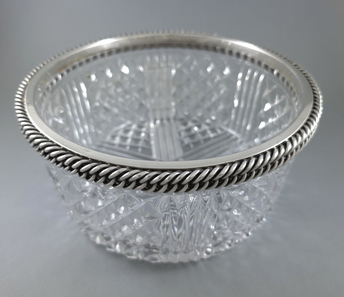 Glass And Sterling Silver Bowl-photo-3