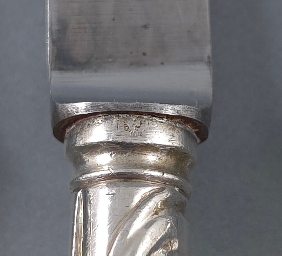 Belgium: 6 Sterling Silver Knives From The 18th Century-photo-4