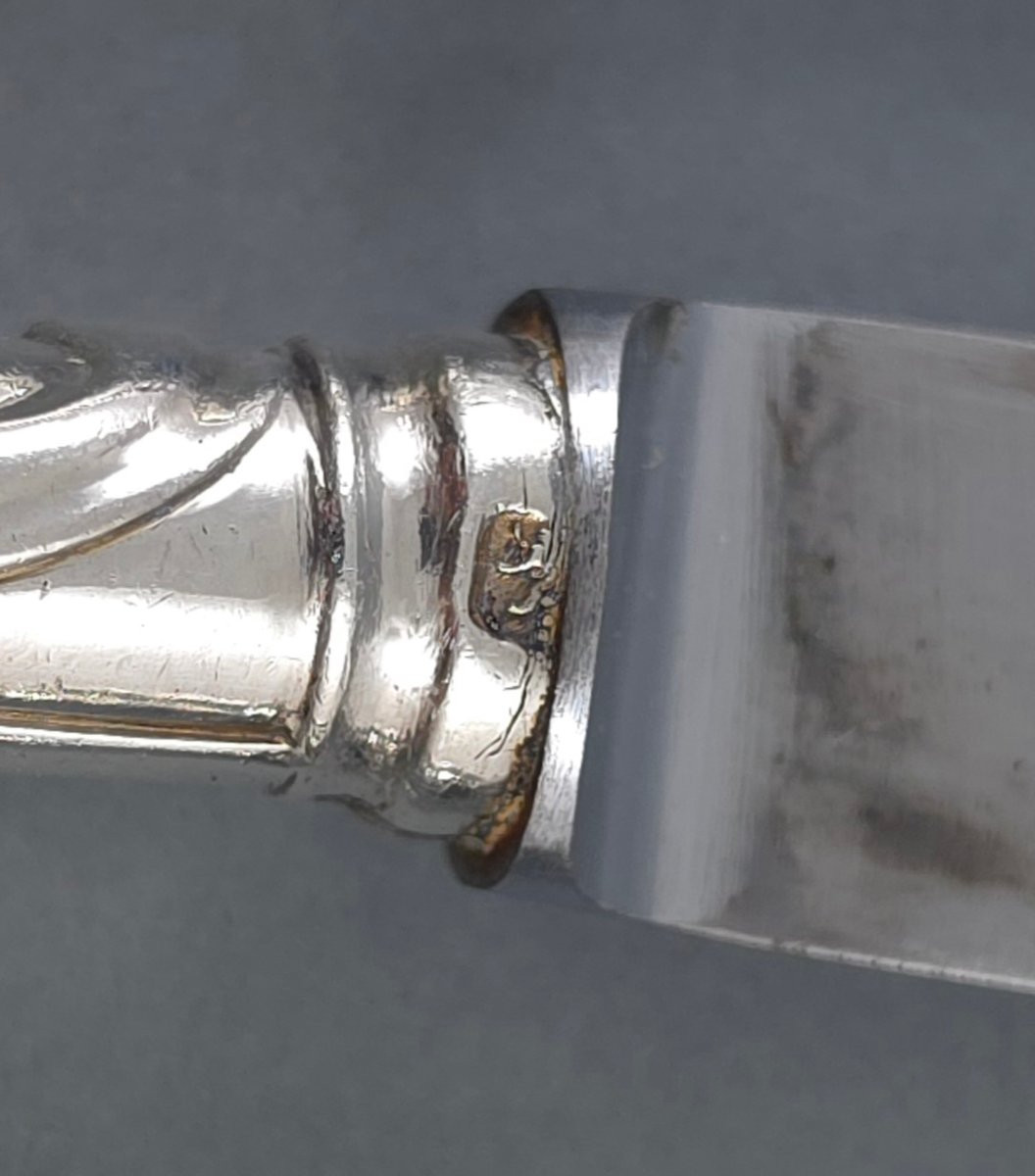 Belgium: 6 Sterling Silver Knives From The 18th Century-photo-2
