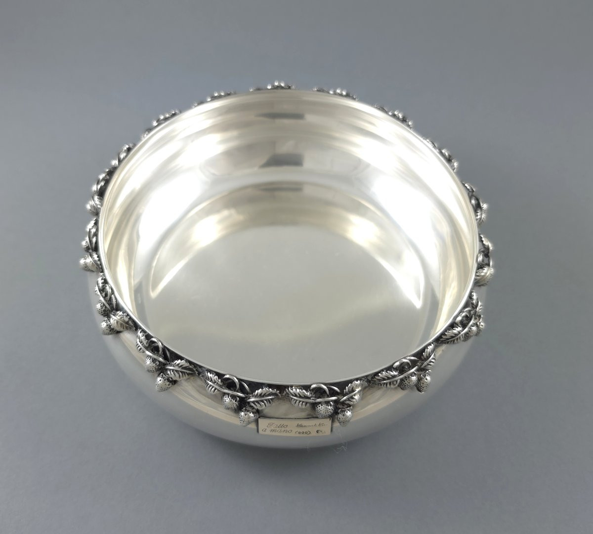 Sterling Silver Bowl Wild Strawberries-photo-2