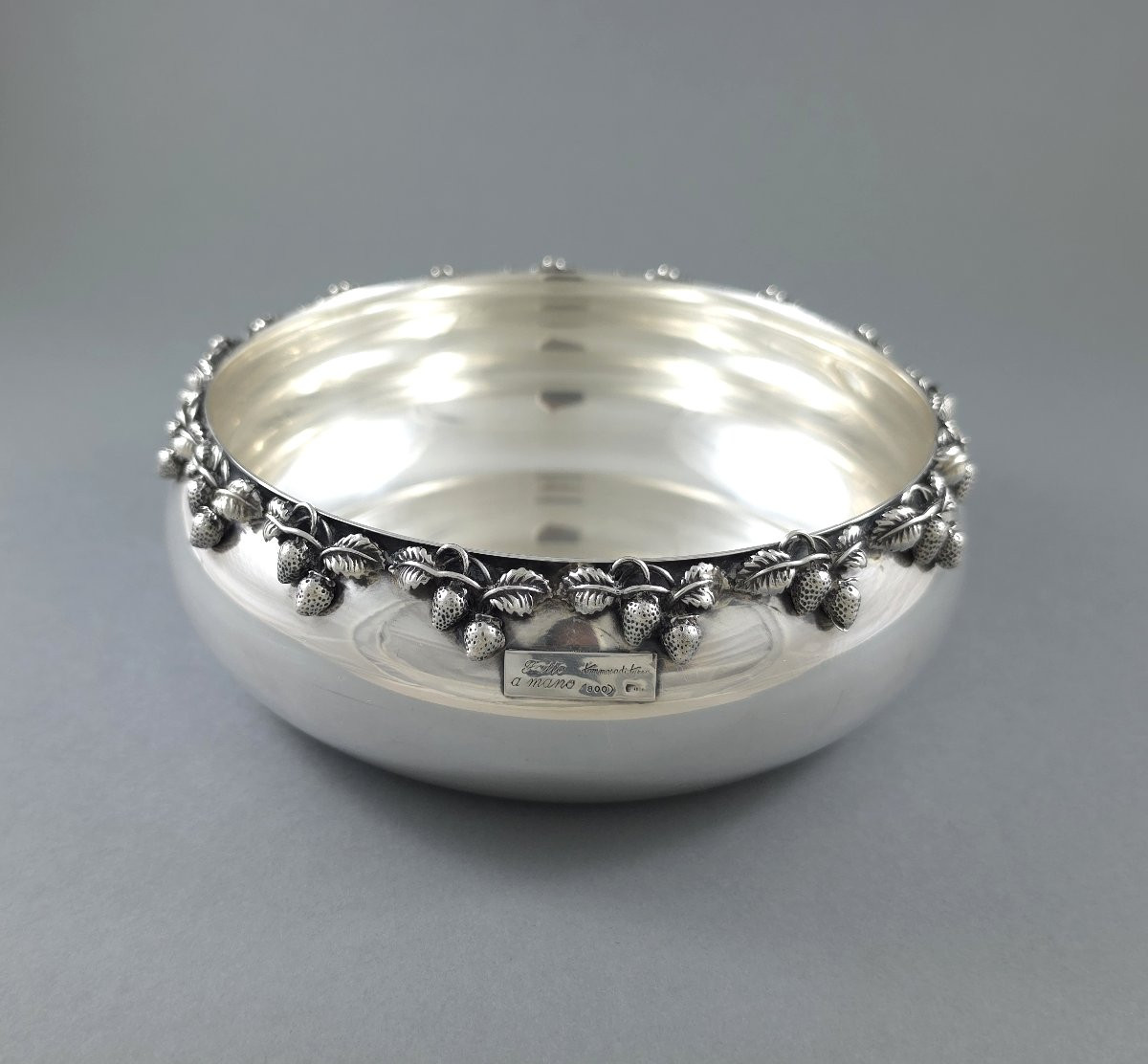 Sterling Silver Bowl Wild Strawberries-photo-3