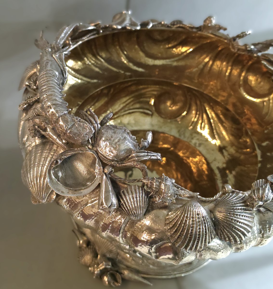 Bottle Bucket In Sterling Silver And Gilt-photo-3