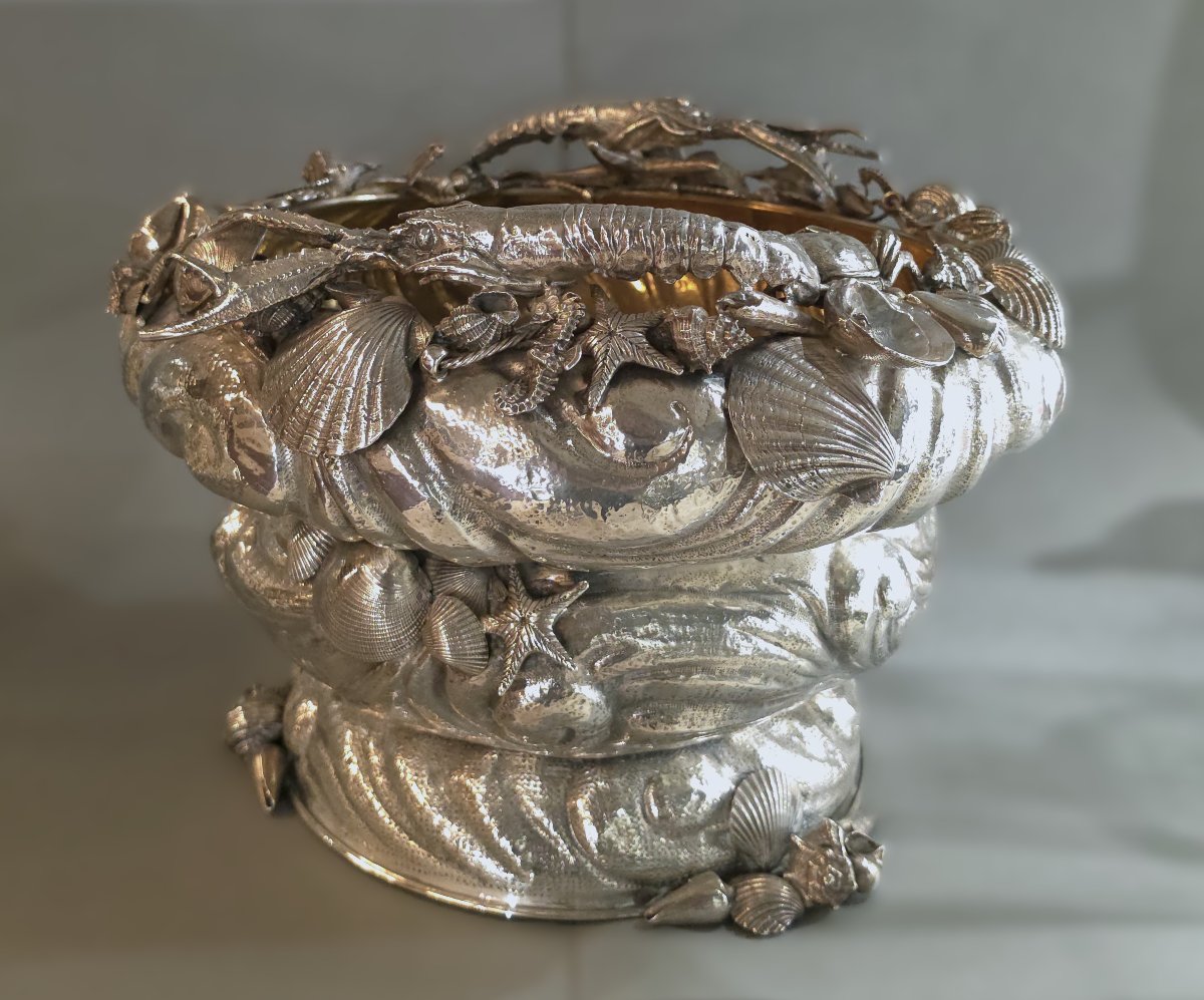 Bottle Bucket In Sterling Silver And Gilt-photo-3