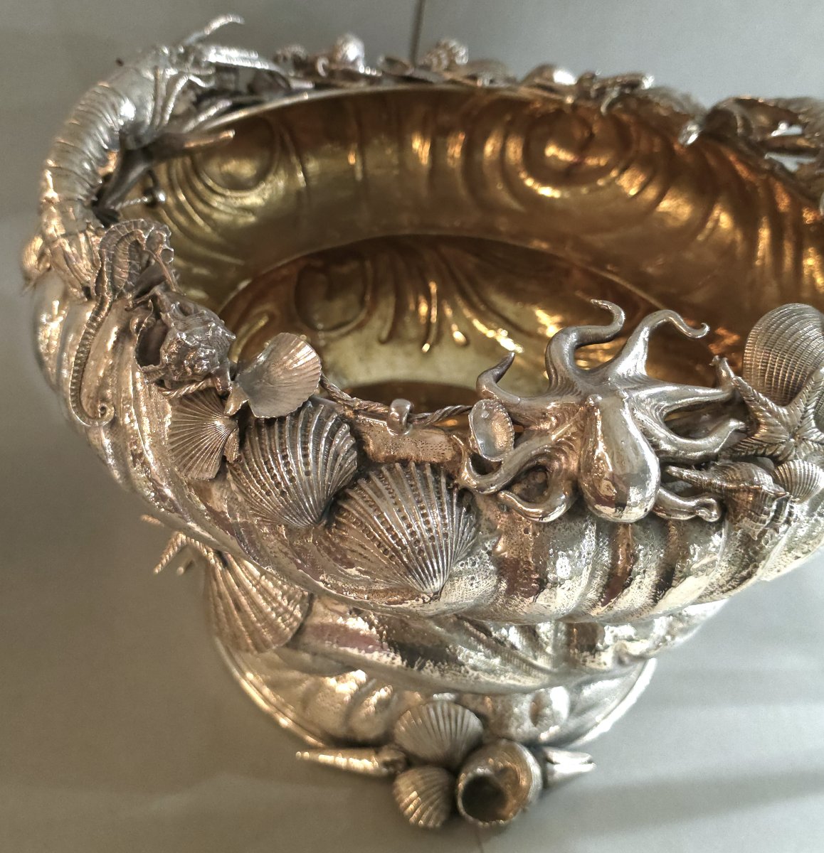 Bottle Bucket In Sterling Silver And Gilt-photo-6