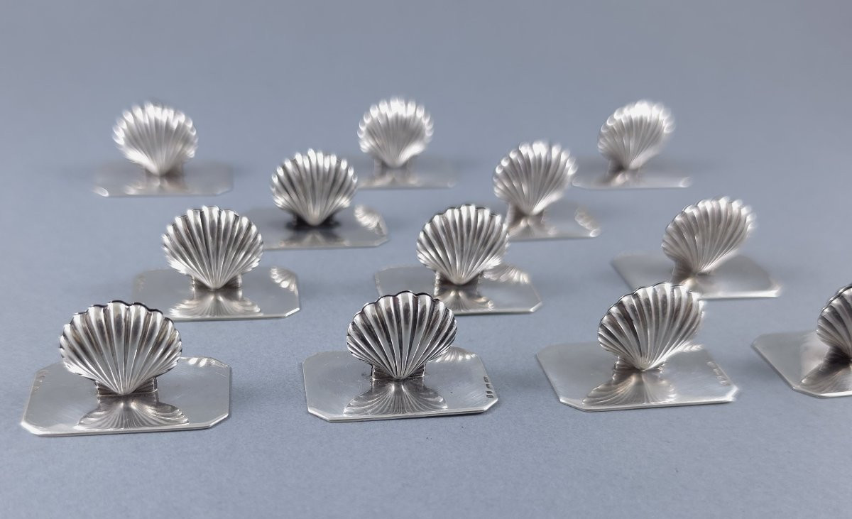 12 portes nom coquille en argent massif-photo-2