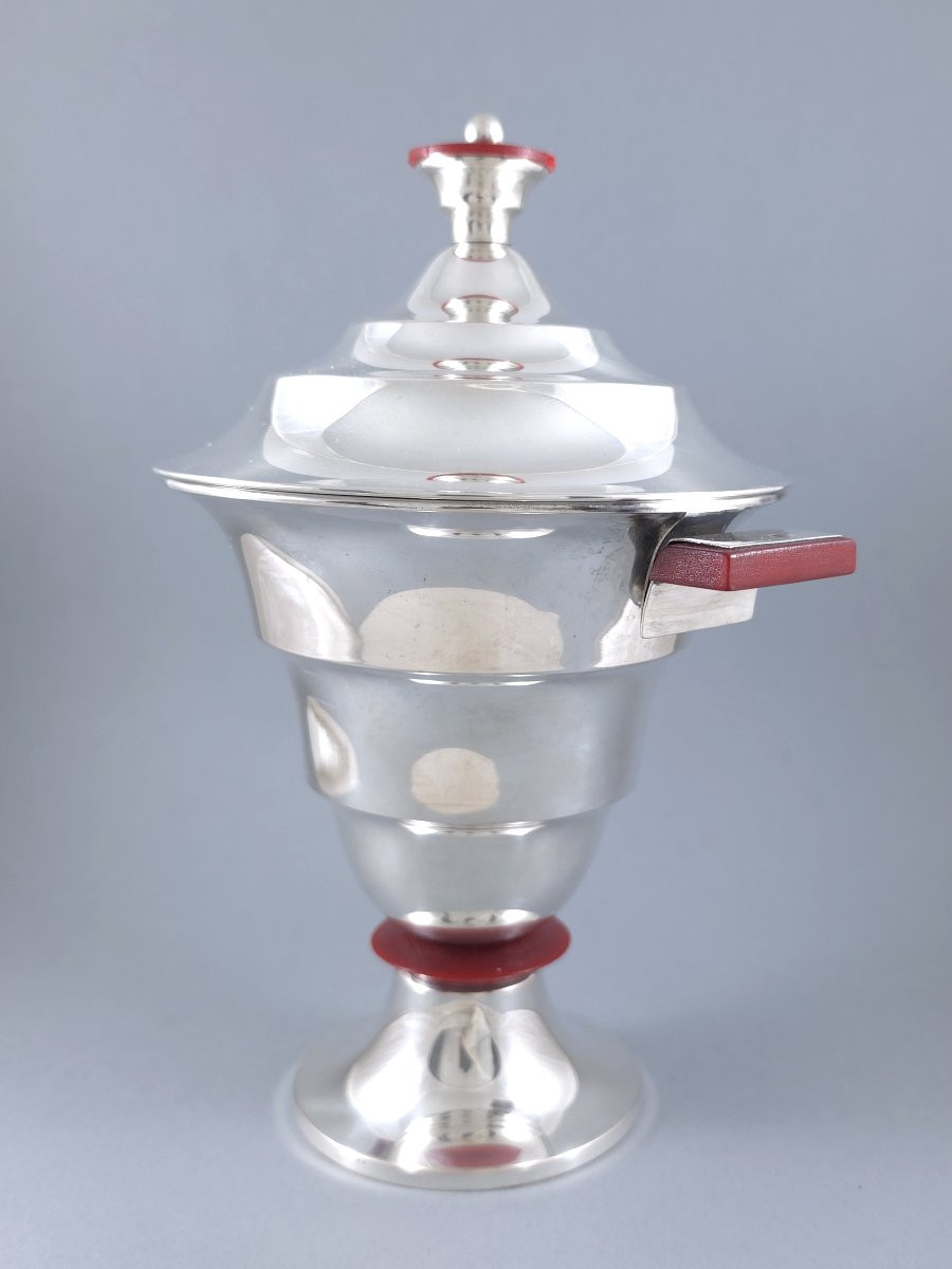 Coupe couverte en argent massif-photo-2