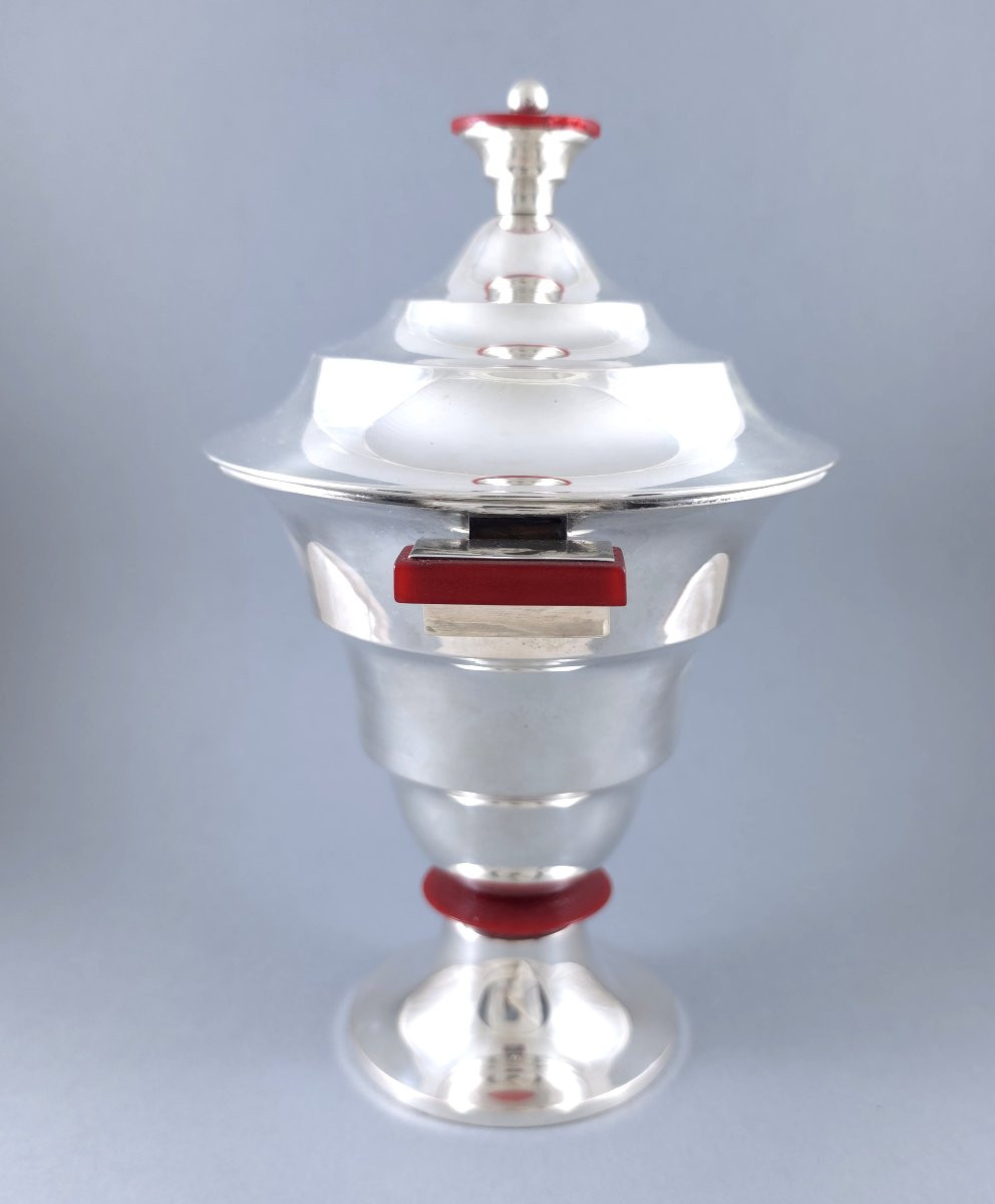 Coupe couverte en argent massif-photo-4
