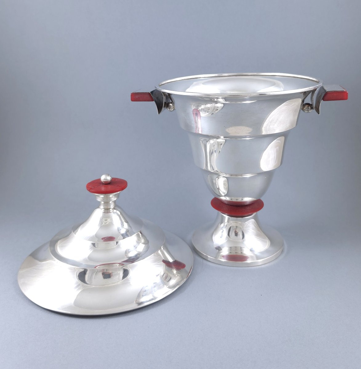Coupe couverte en argent massif-photo-2