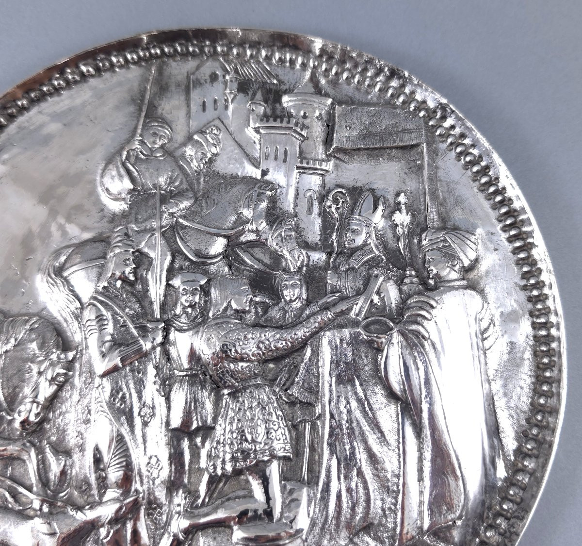 Medieval Scene In Repoussé Sterling Silver-photo-2