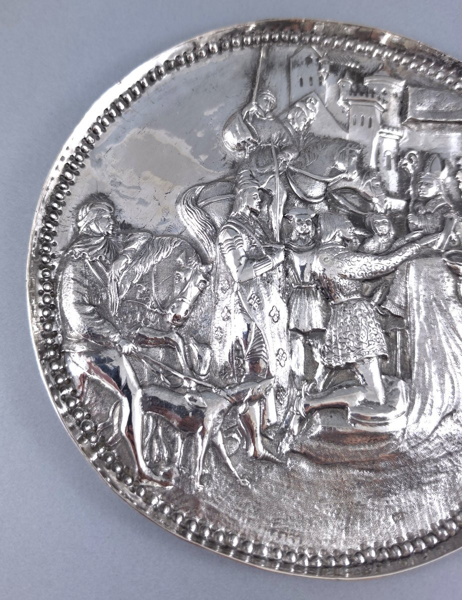 Medieval Scene In Repoussé Sterling Silver-photo-3
