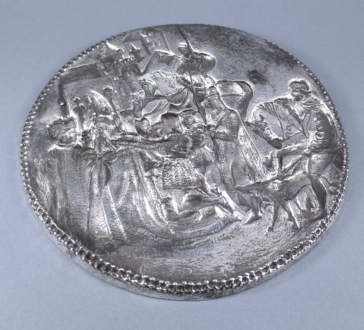 Medieval Scene In Repoussé Sterling Silver-photo-6