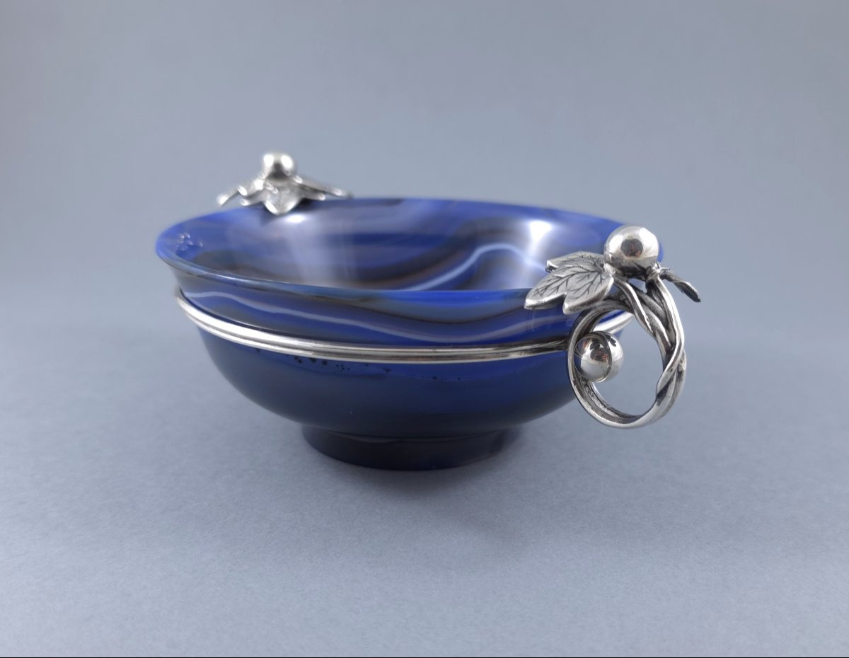 Agate And Sterling Silver Bowl-photo-4