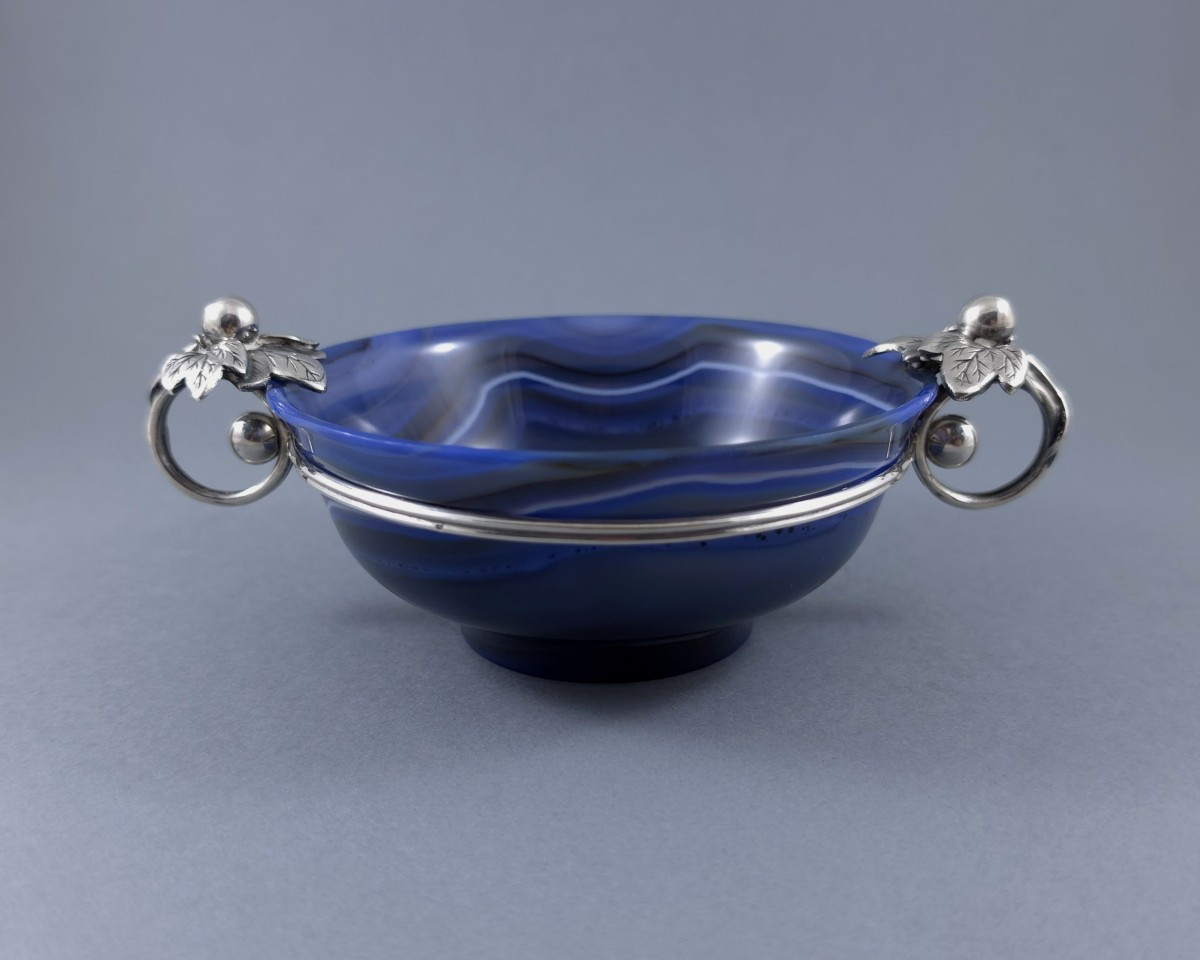 Agate And Sterling Silver Bowl