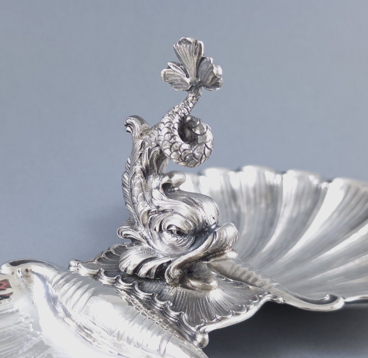 Coupe en argent massif coquillages-photo-4