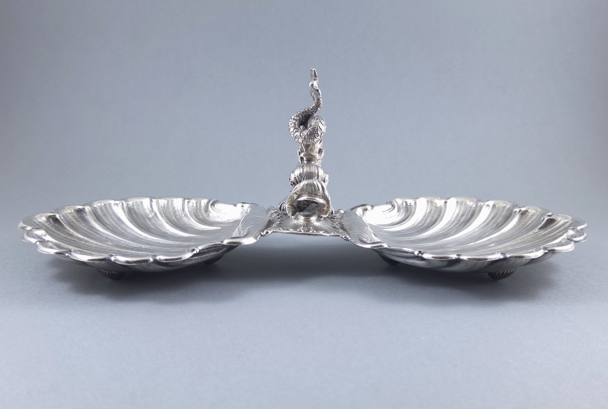 Coupe en argent massif coquillages-photo-5