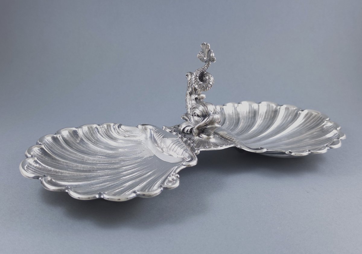 Coupe en argent massif coquillages