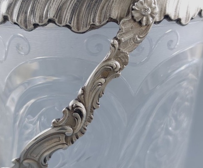 Seau à glaçons en cristal et argent massif-photo-6