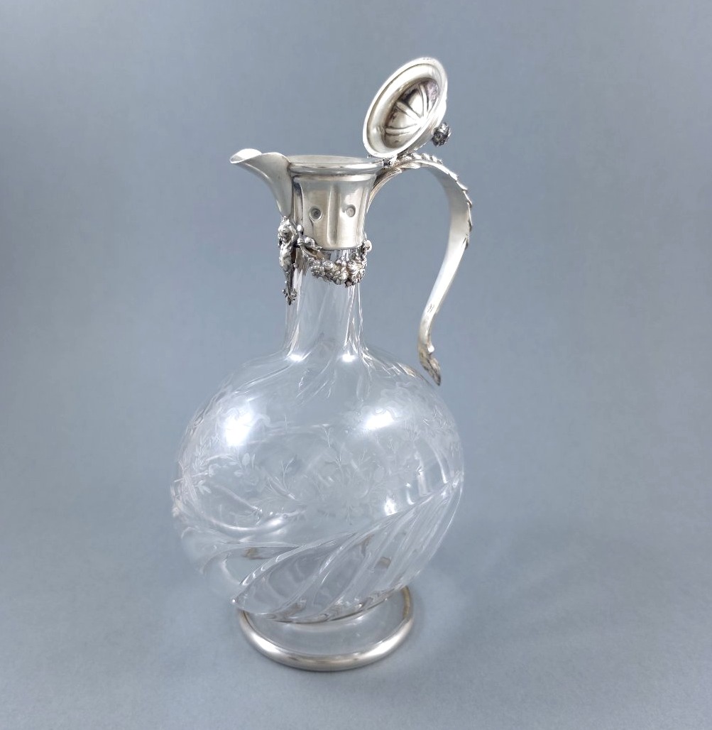 Crystal And Sterling Silver Decanter-photo-2