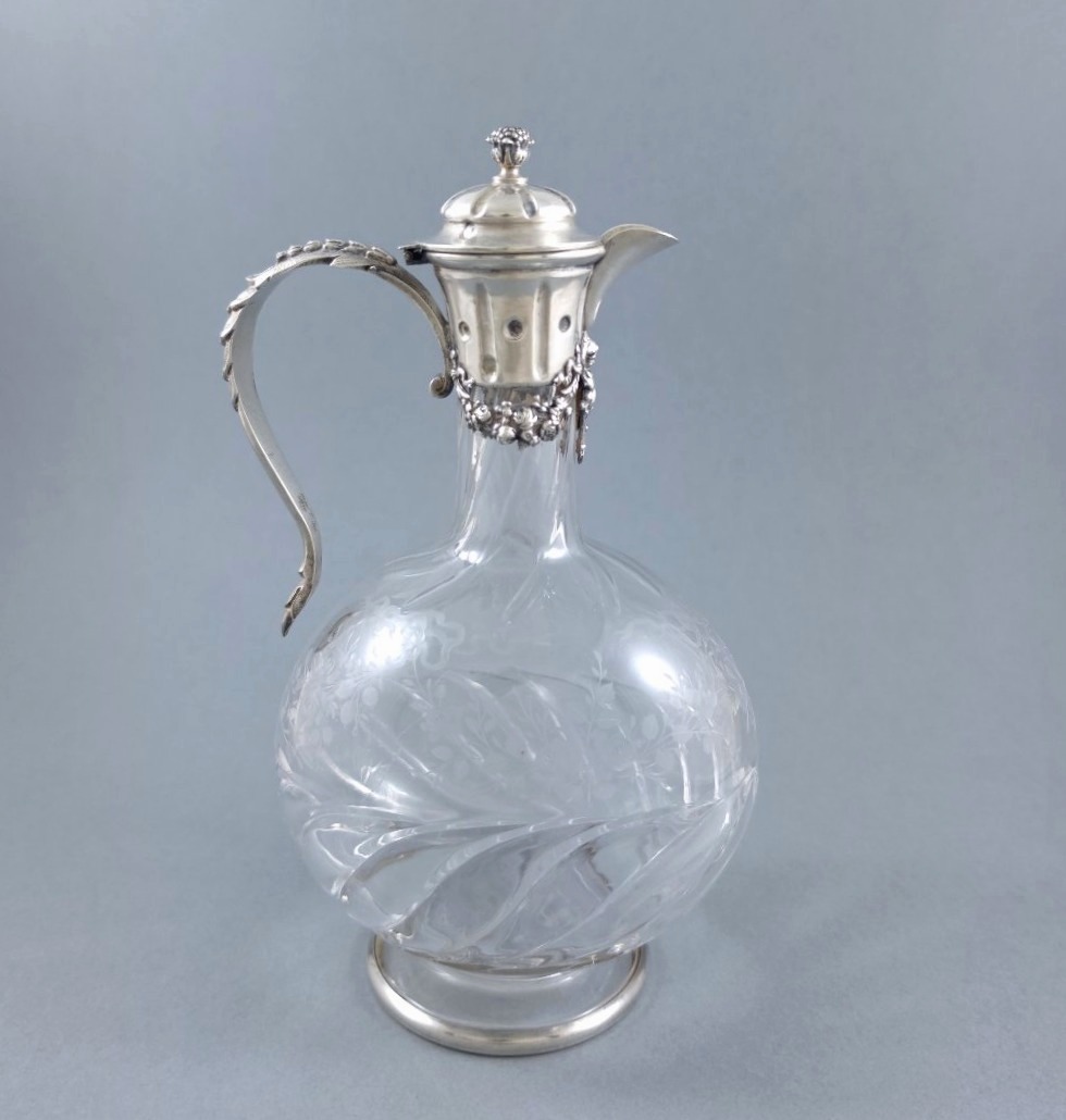 Crystal And Sterling Silver Decanter