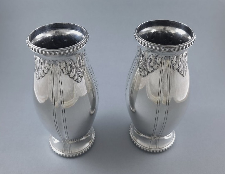 Odiot - Paire de vases en argent massif-photo-2